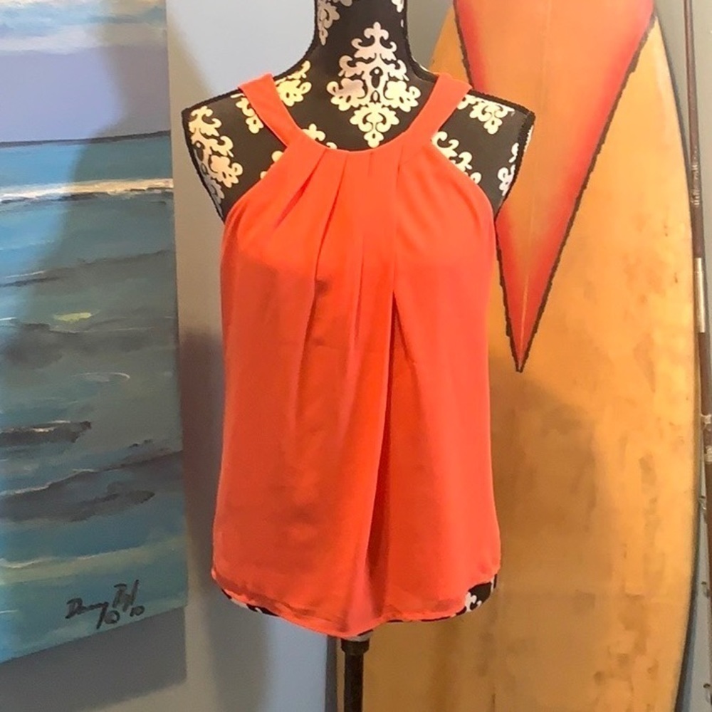 ⭐️Norah,Coral Halter-Neck Blouse, Sleeveless, Perfect for Layering, Gorgeous Top